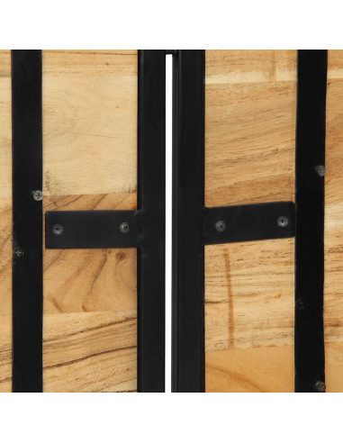 Testiera 160 cm in Legno Massello di Acacia e Ferro