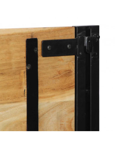 Testiera 160 cm in Legno Massello di Acacia e Ferro