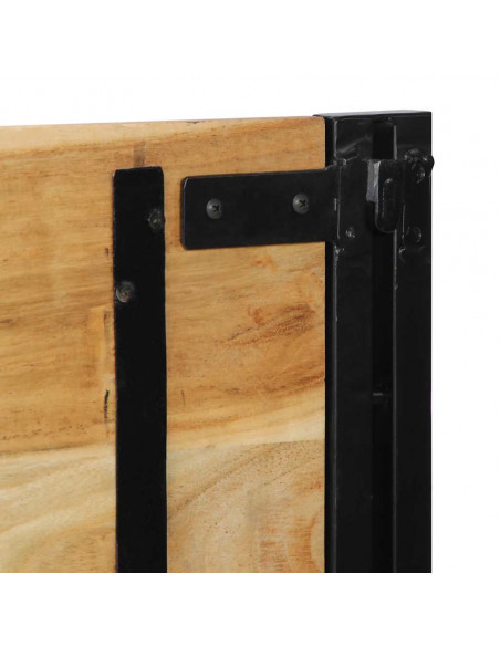 Testiera 160 cm in Legno Massello di Acacia e Ferro