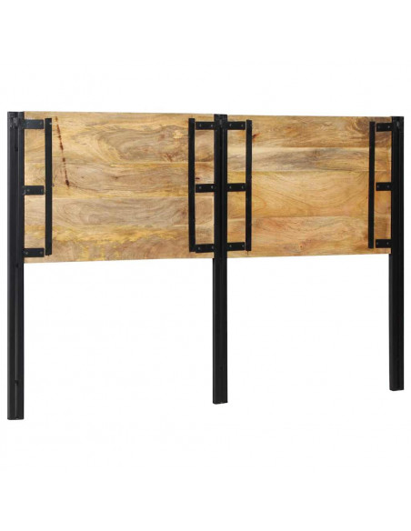 Testiera 160 cm in Legno Massello di Mango e Ferro