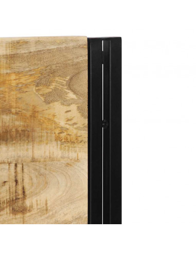 Testiera 160 cm in Legno Massello di Mango e Ferro