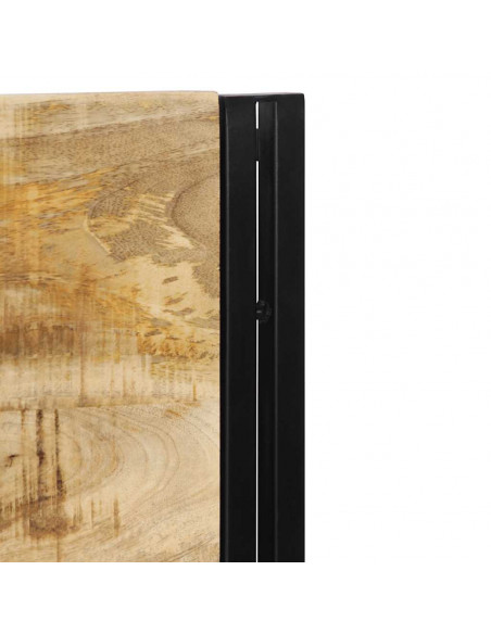 Testiera 160 cm in Legno Massello di Mango e Ferro