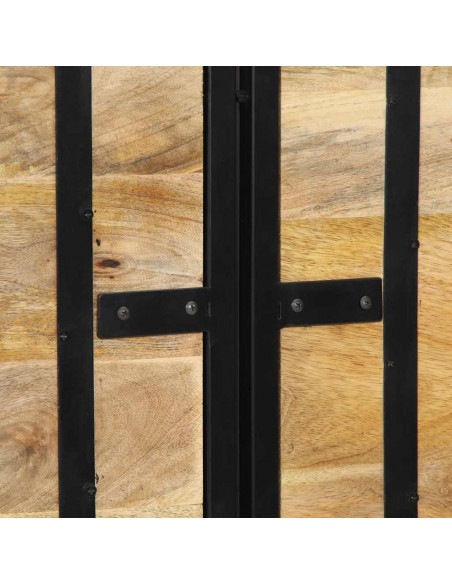 Testiera 160 cm in Legno Massello di Mango e Ferro
