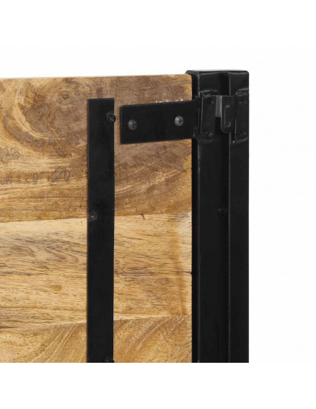 Testiera 160 cm in Legno Massello di Mango e Ferro