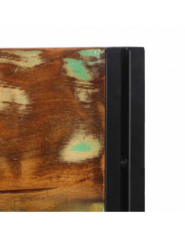 Testiera 160 cm in Legno Massello di Recupero e Ferro