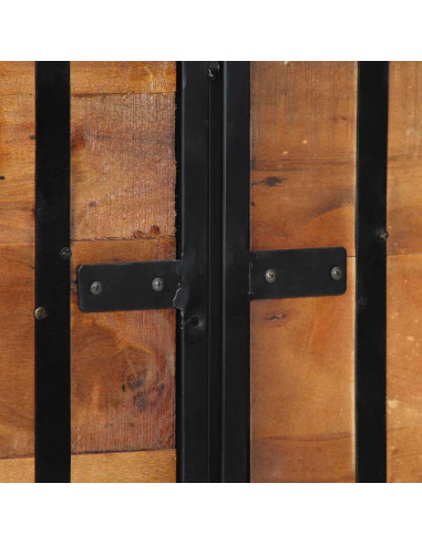 Testiera 160 cm in Legno Massello di Recupero e Ferro