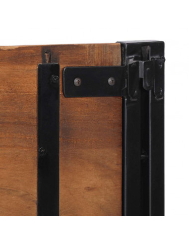 Testiera 160 cm in Legno Massello di Recupero e Ferro