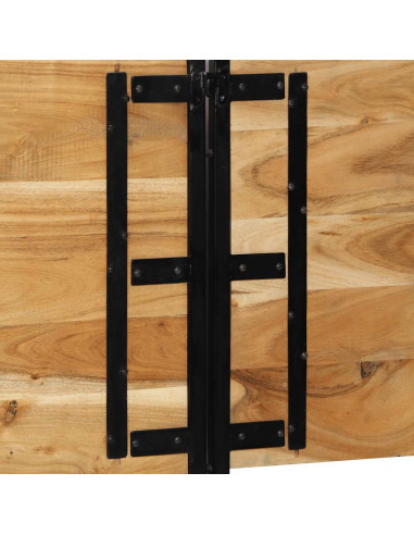 Testiera 180 cm in Legno Massello di Acacia e Ferro