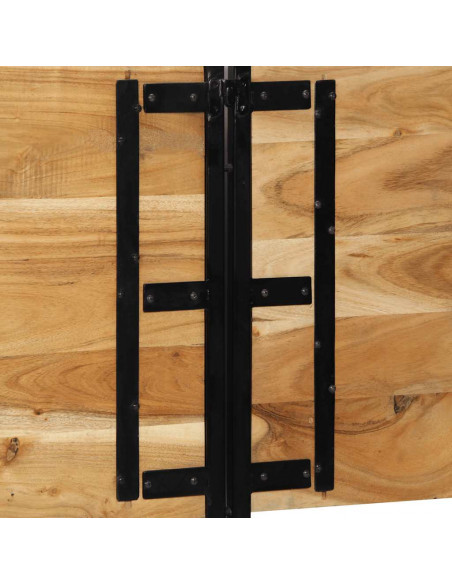Testiera 180 cm in Legno Massello di Acacia e Ferro