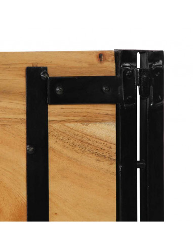 Testiera 180 cm in Legno Massello di Acacia e Ferro