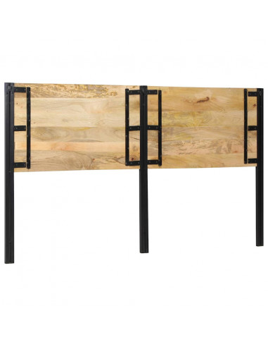 Testiera 180 cm in Legno Massello di Mango e Ferro