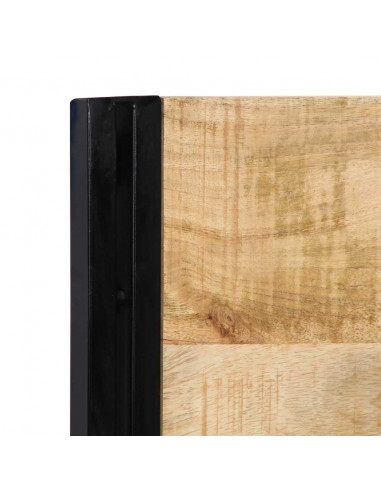 Testiera 180 cm in Legno Massello di Mango e Ferro