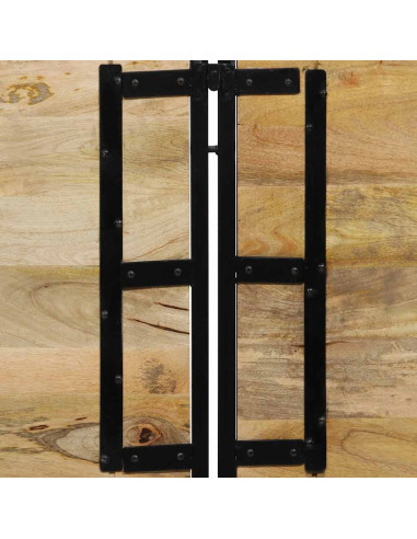 Testiera 180 cm in Legno Massello di Mango e Ferro