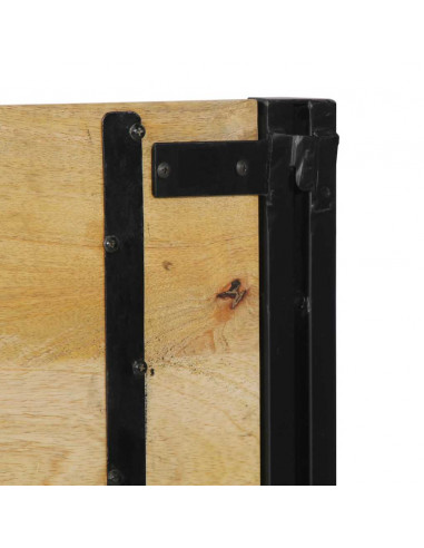 Testiera 180 cm in Legno Massello di Mango e Ferro
