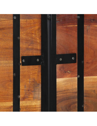 Testiera 180 cm in Legno Massello di Recupero e Ferro