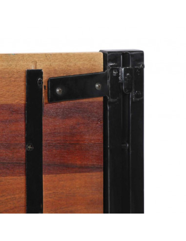 Testiera 180 cm in Legno Massello di Recupero e Ferro