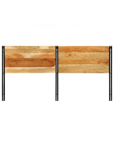 Testiera 200 cm in Legno Massello di Acacia e Ferro