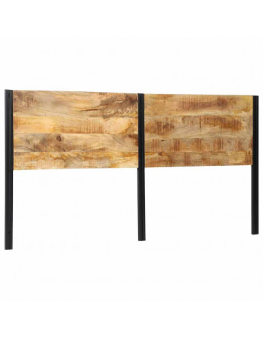 Testiera 200 cm in Legno Massello di Mango e Ferro