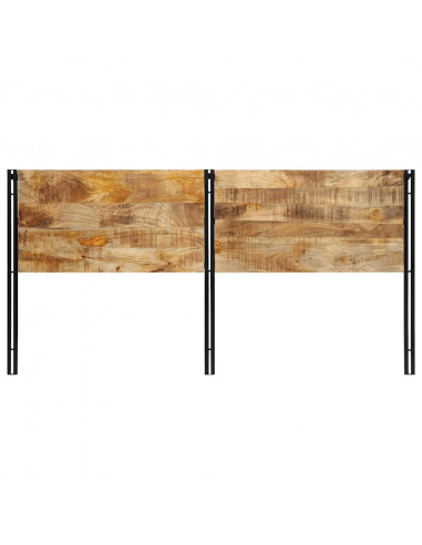 Testiera 200 cm in Legno Massello di Mango e Ferro