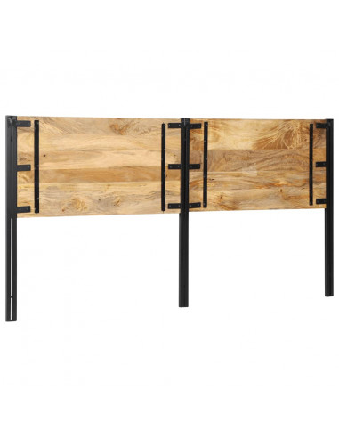 Testiera 200 cm in Legno Massello di Mango e Ferro