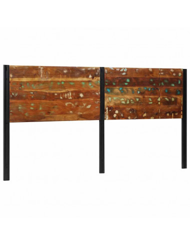Testiera 200 cm in Legno Massello di Recupero e Ferro