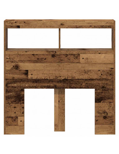 Testiera con Contenitore a LED Legno Antico 100x17x102 cm