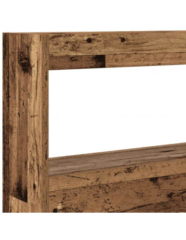 Testiera con Contenitore a LED Legno Antico 100x17x102 cm