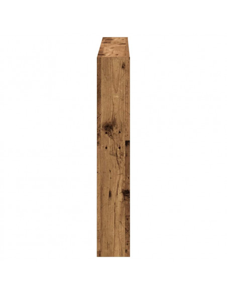 Testiera con Contenitore a LED Legno Antico 140x17x102 cm