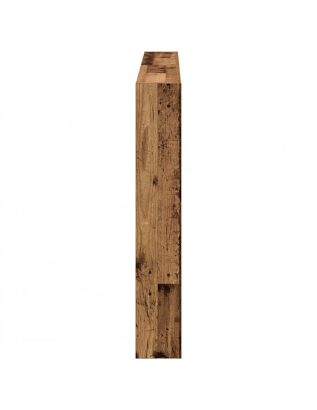 Testiera con Contenitore a LED Legno Antico 160x17x102 cm