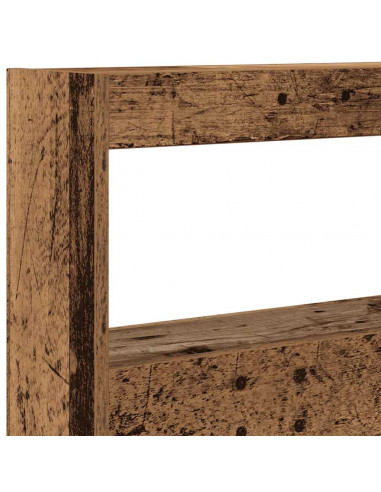 Testiera con Contenitore a LED Legno Antico 180x17x102 cm