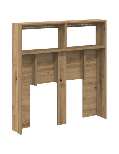 Testiera con Contenitore a LED Rovere Artigianale 100x17x102 cm