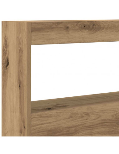 Testiera con Contenitore a LED Rovere Artigianale 100x17x102 cm