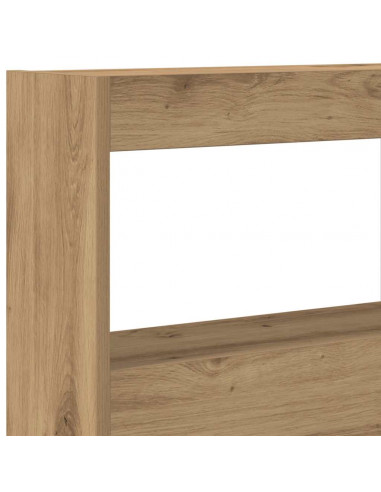 Testiera con Contenitore a LED Rovere Artigianale 140x17x102 cm