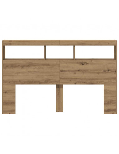 Testiera con Contenitore a LED Rovere Artigianale 160x17x102 cm