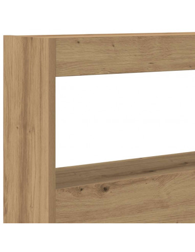 Testiera con Contenitore a LED Rovere Artigianale 180x17x102 cm