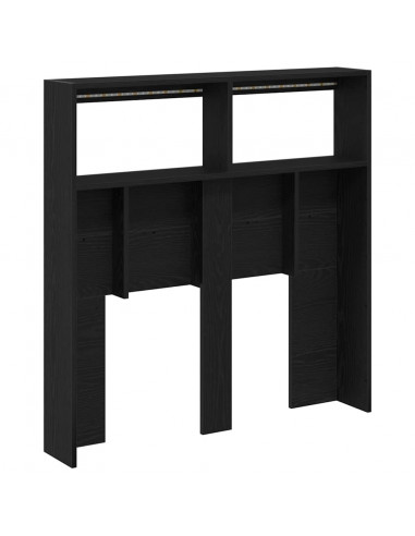 Testiera con Contenitore a LED Rovere Nero 100x17x102 cm