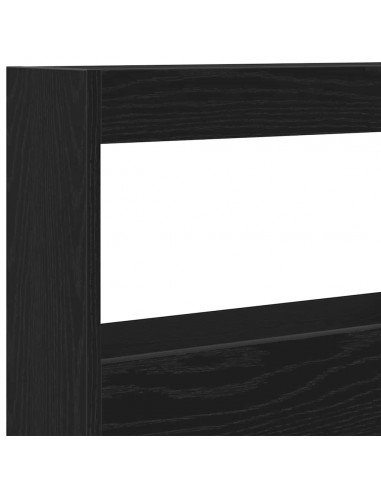 Testiera con Contenitore a LED Rovere Nero 100x17x102 cm