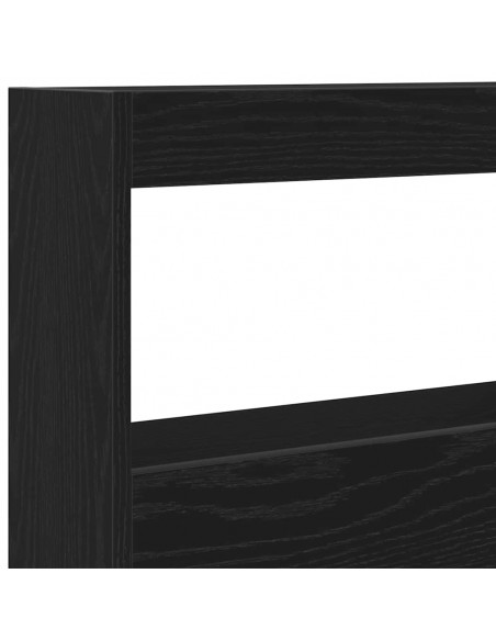 Testiera con Contenitore a LED Rovere Nero 100x17x102 cm