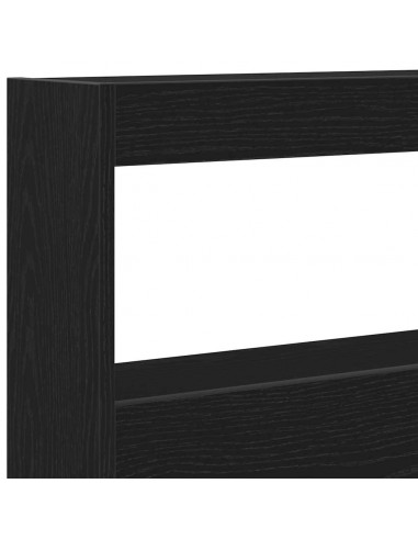 Testiera con Contenitore a LED Rovere Nero 160x17x102 cm