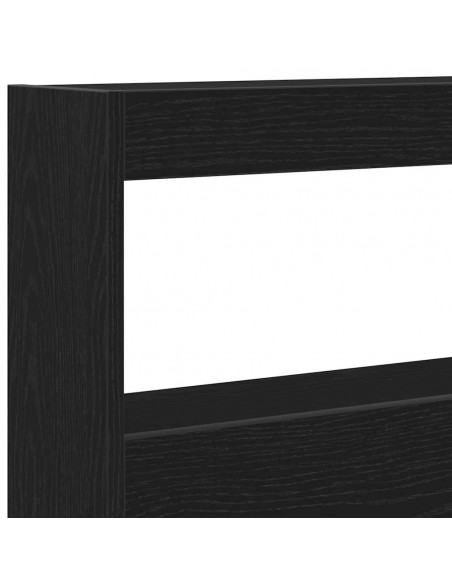Testiera con Contenitore a LED Rovere Nero 160x17x102 cm