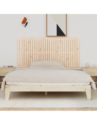 Testiera da Parete 185x3x90 cm in Legno Massello di Pino