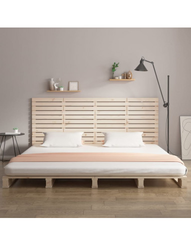 Testiera da Parete 206x3x91,5 cm in Legno Massello di Pino