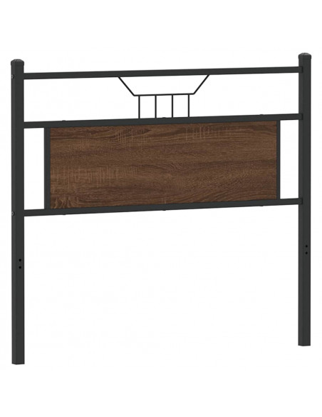 Testiera Rovere Marrone 100 cm in Legno Multistrato e Acciaio