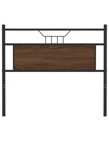 Testiera Rovere Marrone 100 cm in Legno Multistrato e Acciaio