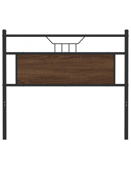 Testiera Rovere Marrone 100 cm in Legno Multistrato e Acciaio