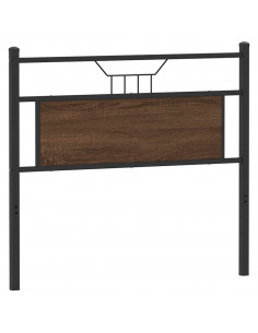 Testiera Rovere Marrone 107 cm in Legno Multistrato e Acciaio 2