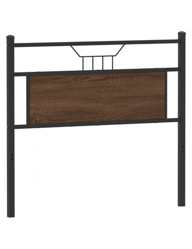 Testiera Rovere Marrone 107 cm in Legno Multistrato e Acciaio