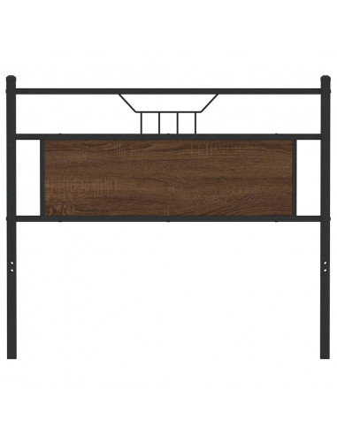 Testiera Rovere Marrone 107 cm in Legno Multistrato e Acciaio