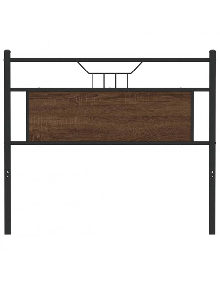 Testiera Rovere Marrone 107 cm in Legno Multistrato e Acciaio