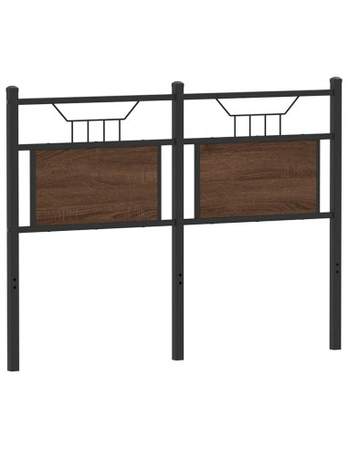Testiera Rovere Marrone 120 cm in Legno Multistrato e Acciaio